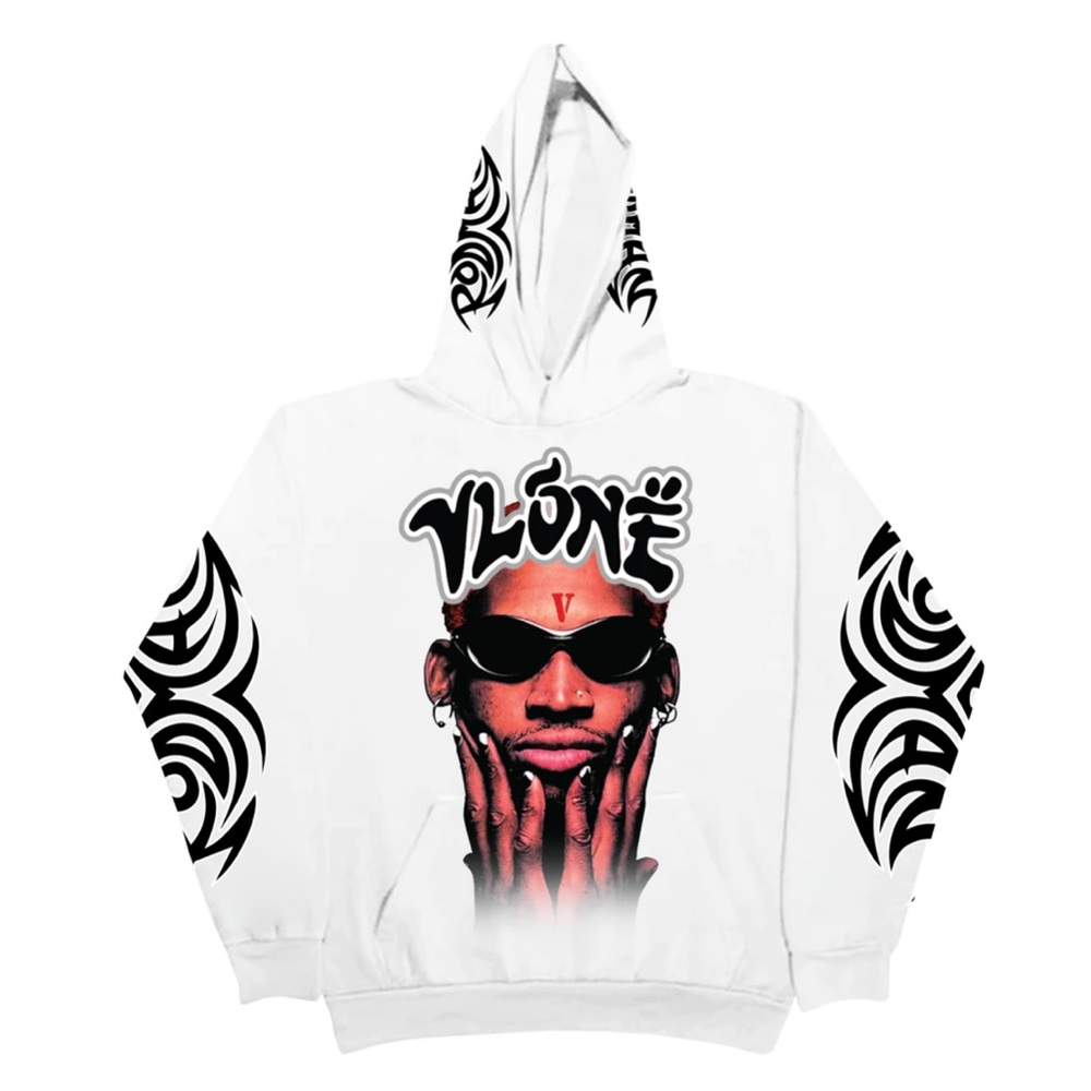 DENNIS RODMAN VLONE LOGO HOODIE-WHITE
